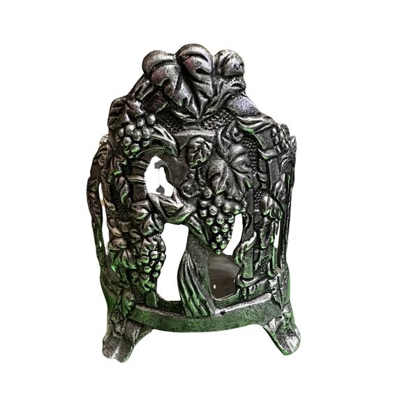 Vintage Carson Pewter Grapes Candle Holder/Wine Bottle Holder 6"x 5" - Picture 5 of 5